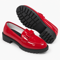 Red Patent Bow Loafers
