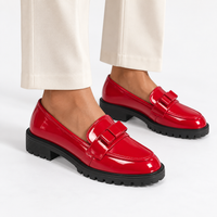 Red Patent Bow Loafers