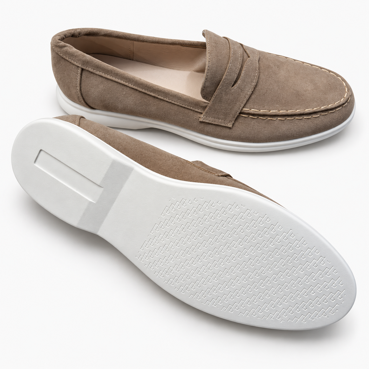 Suede Penny Loafers Oxford Flat