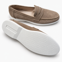 Suede Penny Loafers Oxford Flat