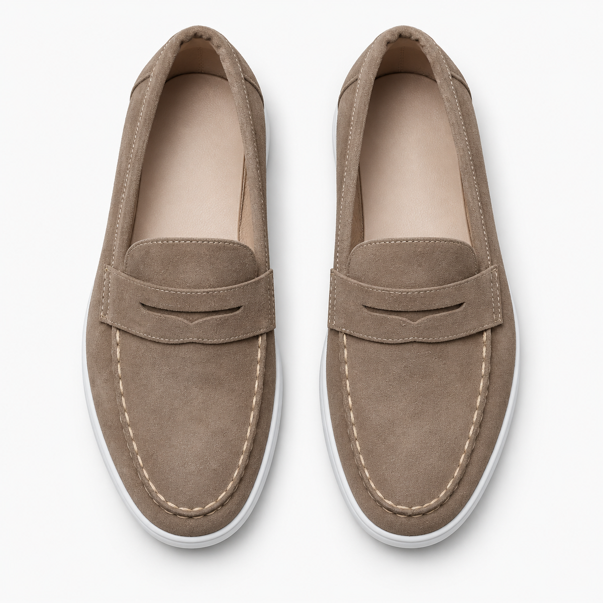 Suede Penny Loafers Oxford Flat