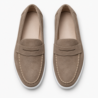 Suede Penny Loafers Oxford Flat