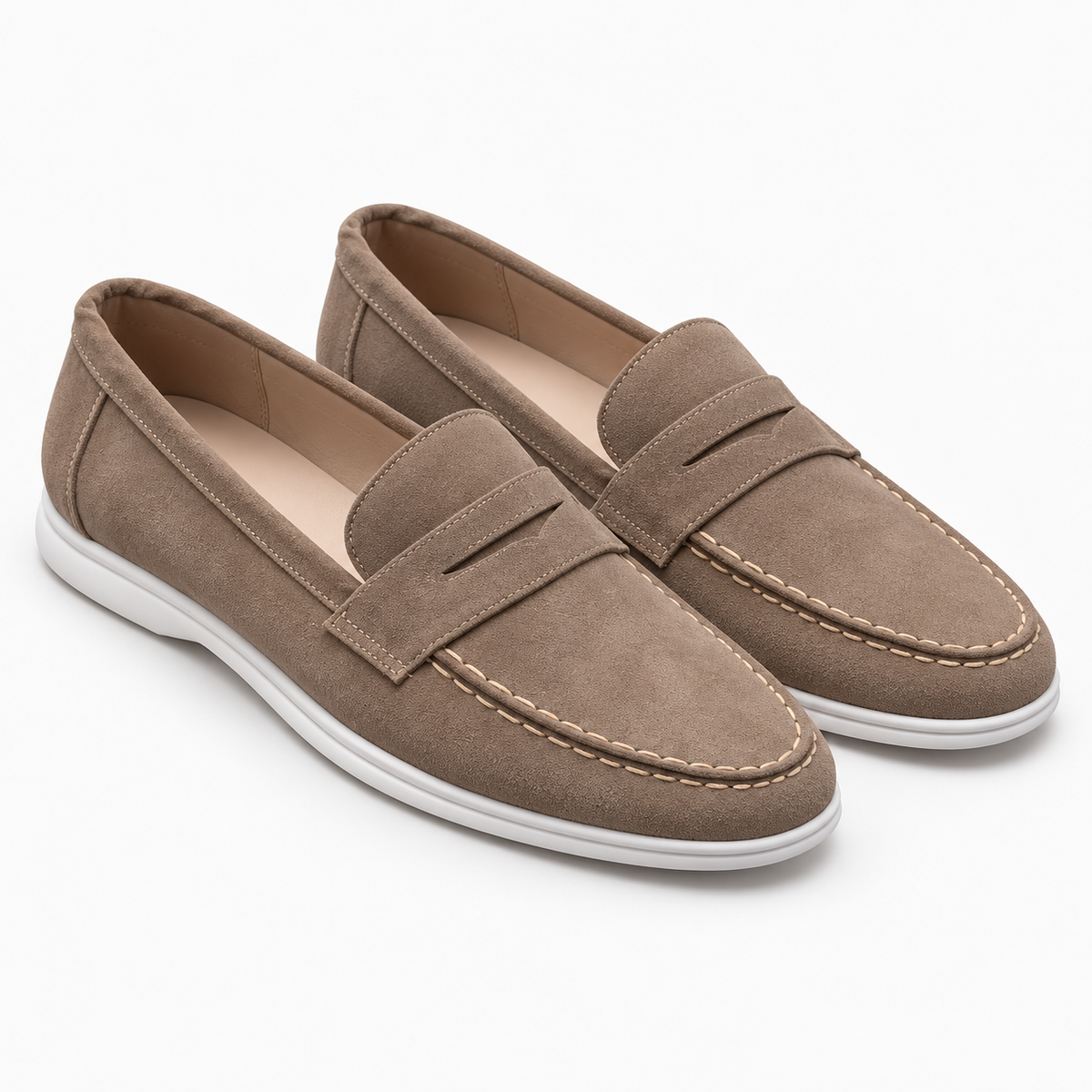 Suede Penny Loafers Oxford Flat