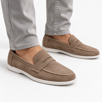 Suede Penny Loafers Oxford Flat
