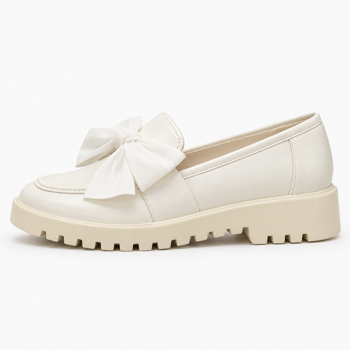 Bow Detail Platform Loafers Chunky