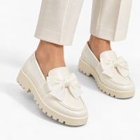 Bow Detail Platform Loafers Chunky