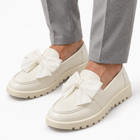 Bow Detail Platform Loafers Chunky