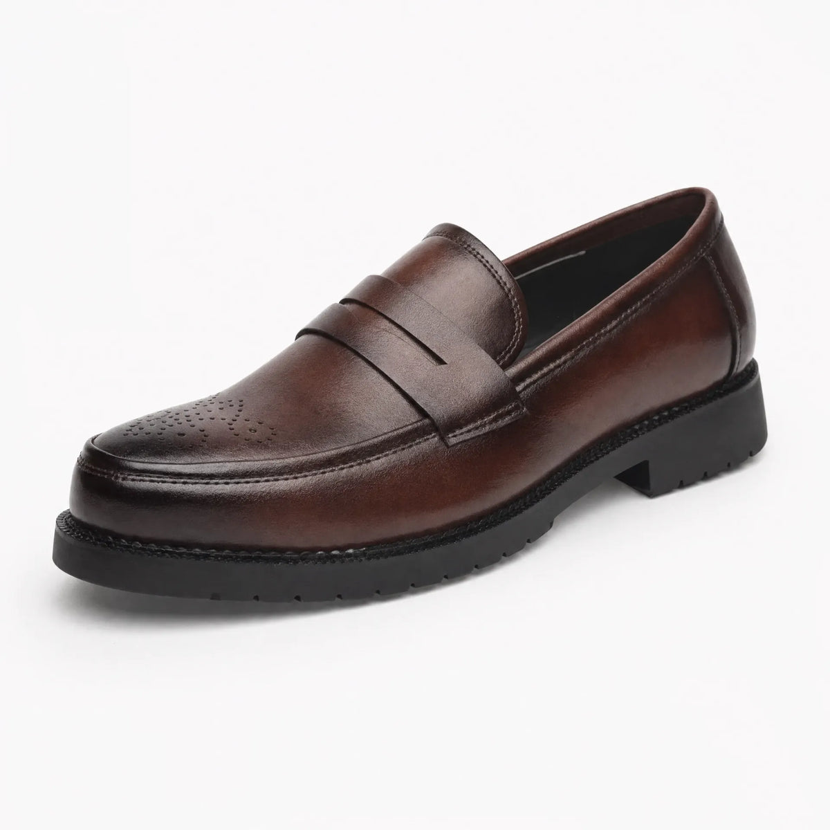 Gentry Morris 38 / Dark Brown Chunky Penny Loafers Mens Brogue