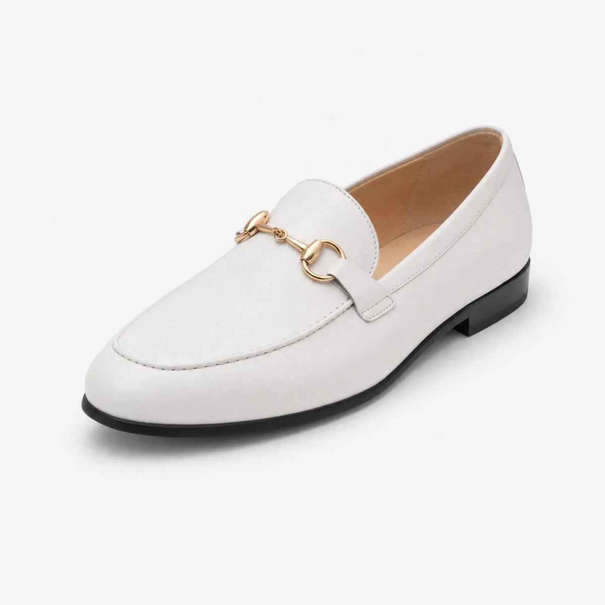 Gentry Morris 38 / White Golden Horsebit Mens Loafers Square