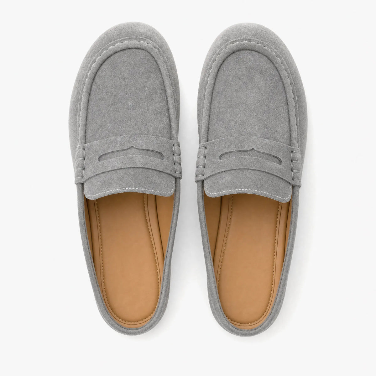 Gentry Morris Backless Platform Suede Loafers Grey