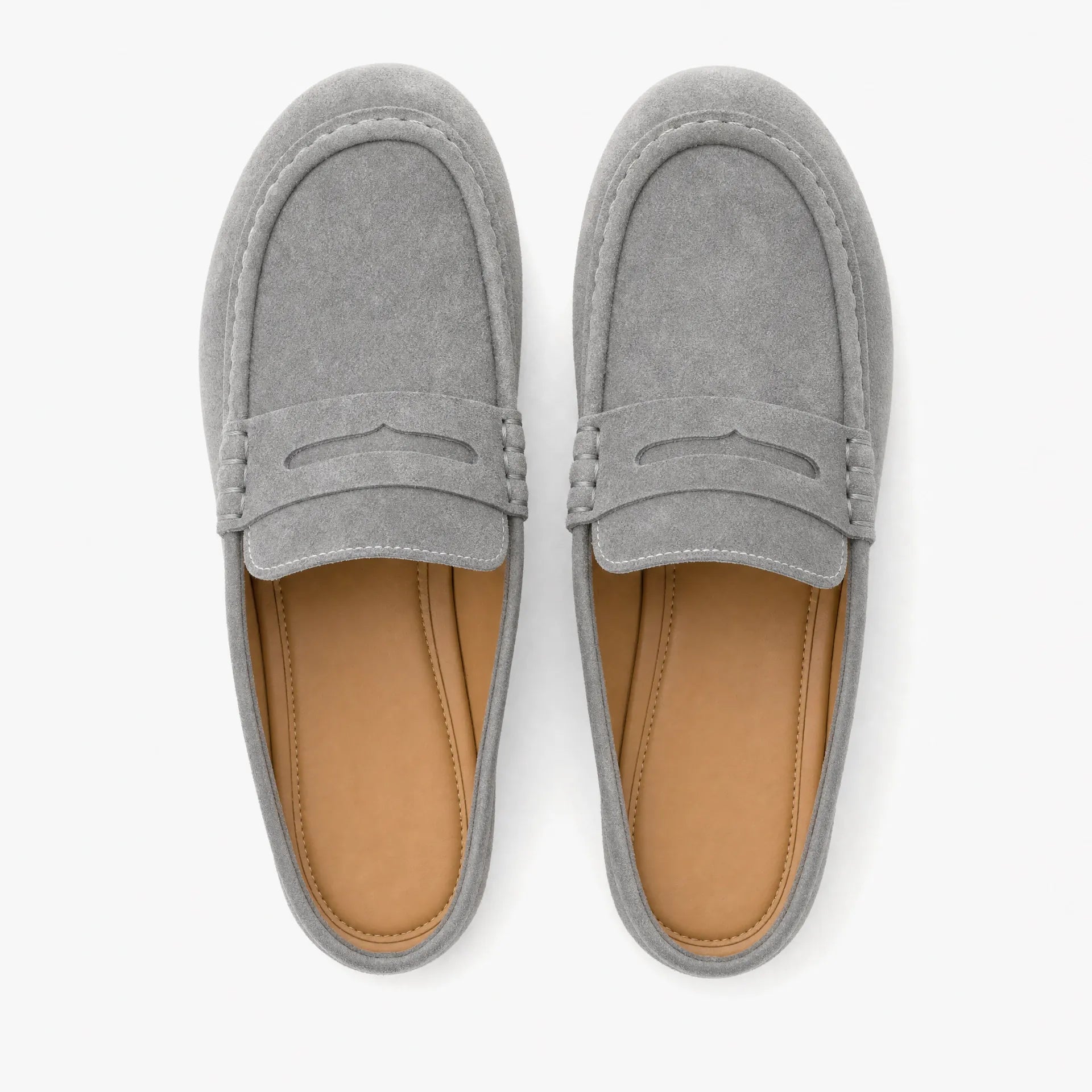 Gentry Morris Backless Platform Suede Loafers Grey