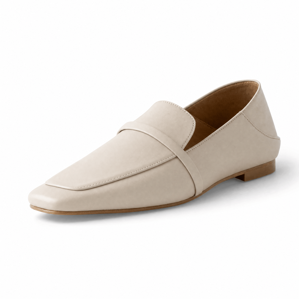 Gentry Morris Beige / 1.5 Square Toe Loafers Flat