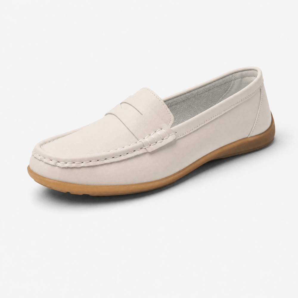 Gentry Morris Beige / 2.5 Vintage Suede Loafers Flat Heel