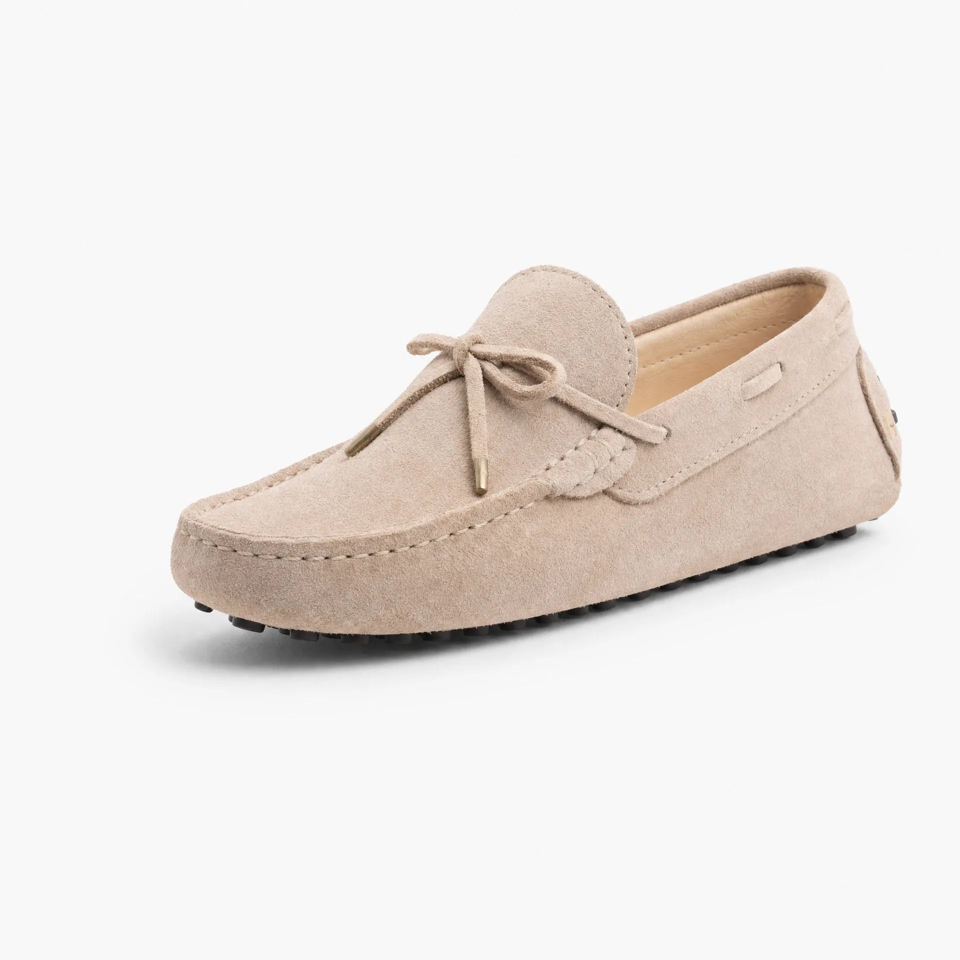 Gentry Morris Beige / 35 Suede Loafers Women Flat