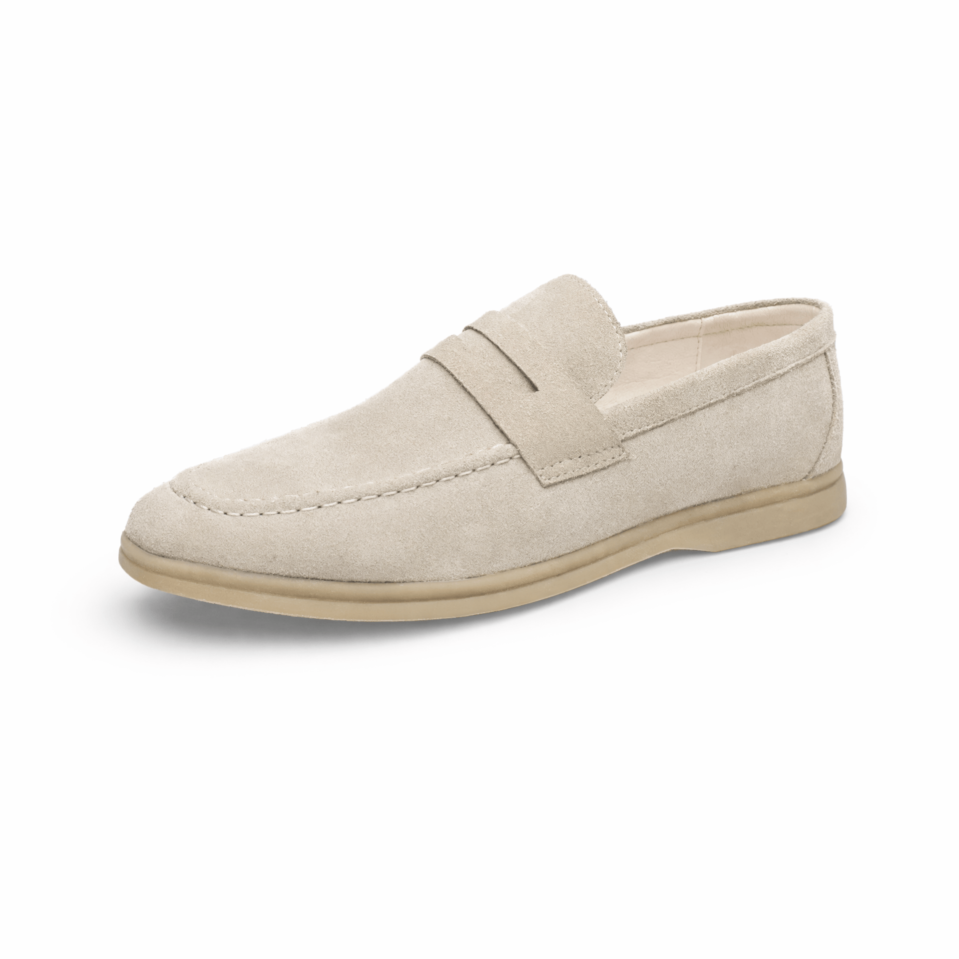 Gentry Morris Beige / 38 Penny Loafers Mens Suede