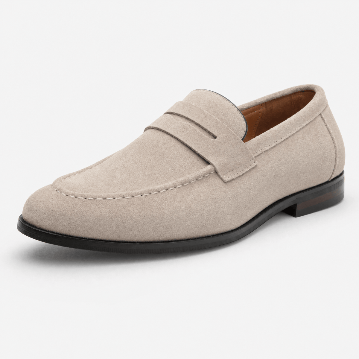 Gentry Morris Beige / 38 Penny Loafers Mens Suede Smart