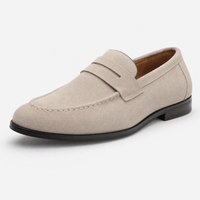 Gentry Morris Beige / 38 Penny Loafers Mens Suede Smart