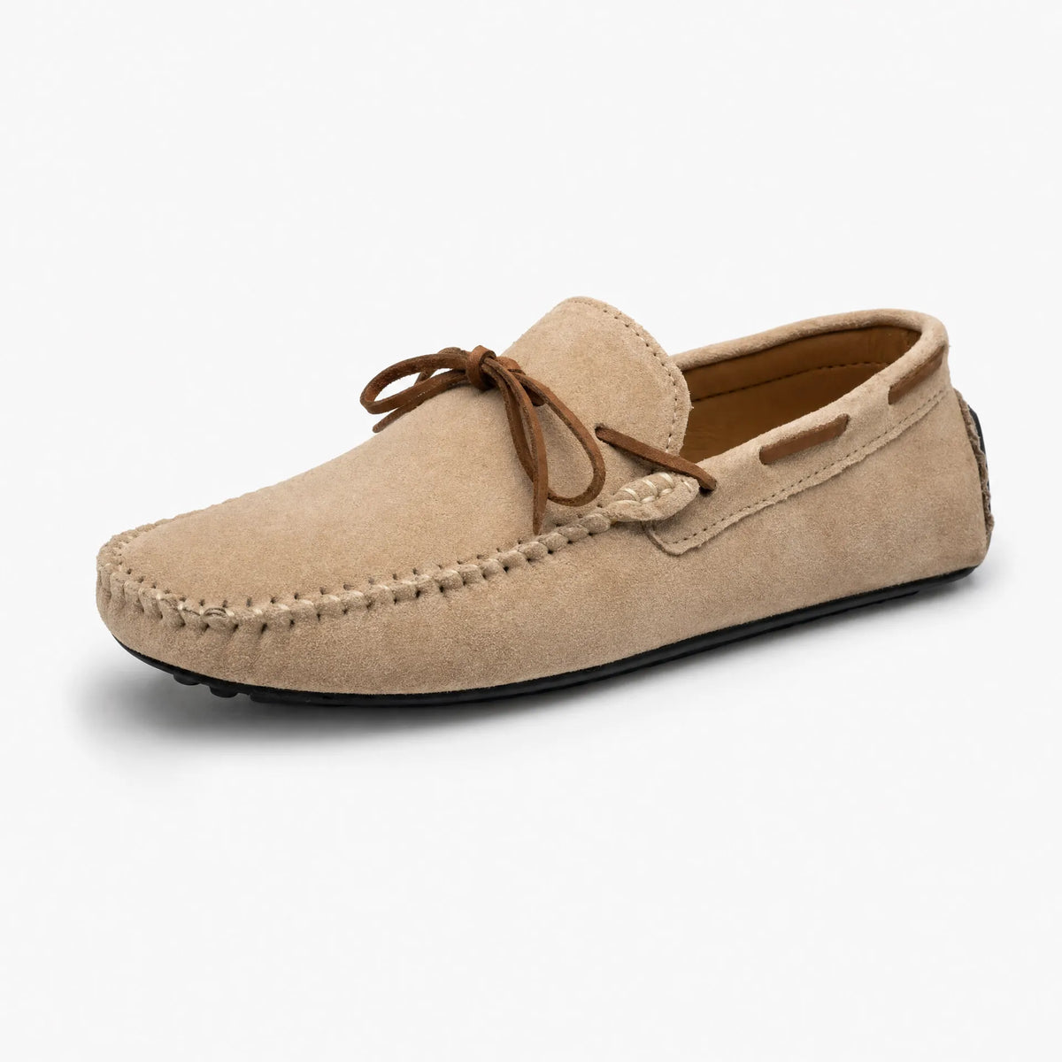 Gentry Morris Beige / 5 Suede Loafers Mens Boat Laces