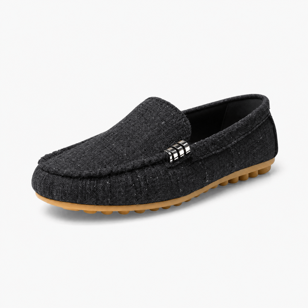 Gentry Morris Black / 2.5 Black Fabric Bar Loafers