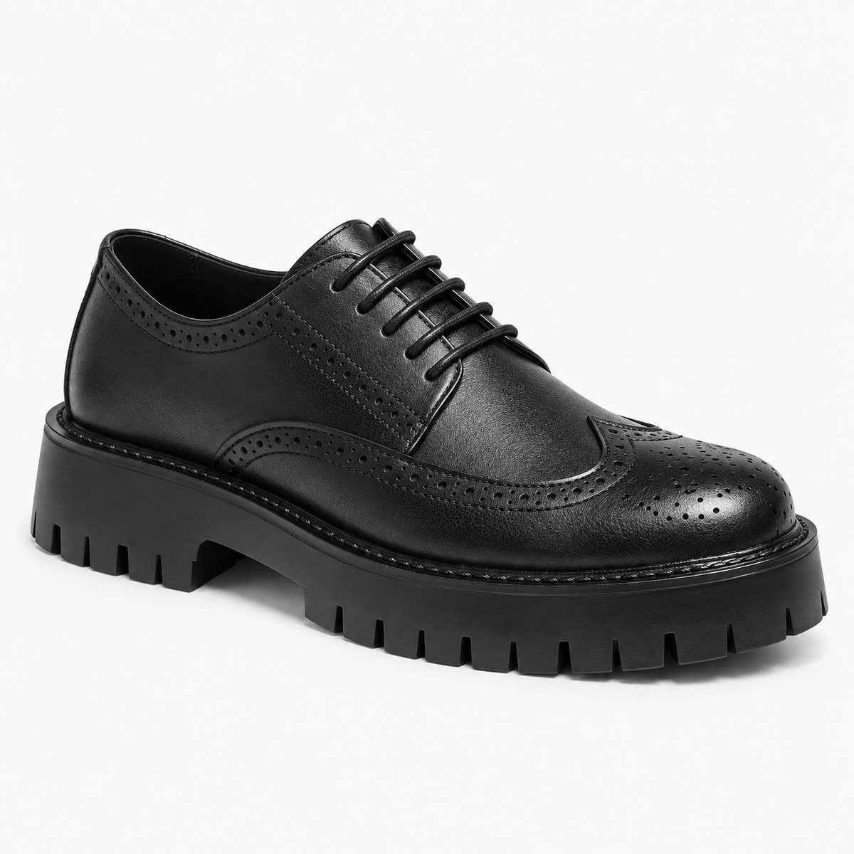 Gentry Morris Black / 2.5 Lace Up Platform Loafers Chunky