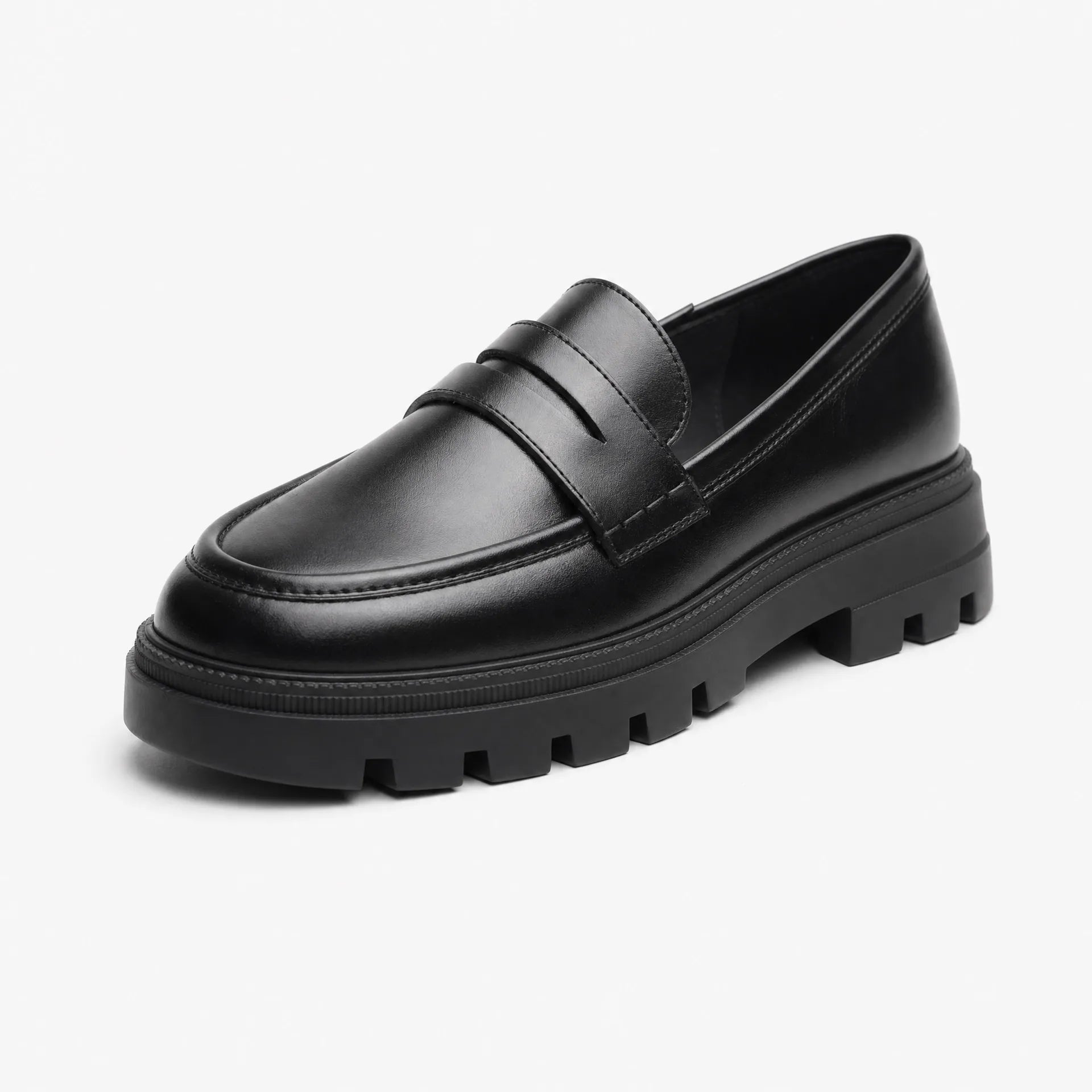 Gentry Morris Black / 2.5 Penny Loafers Black Block Heel
