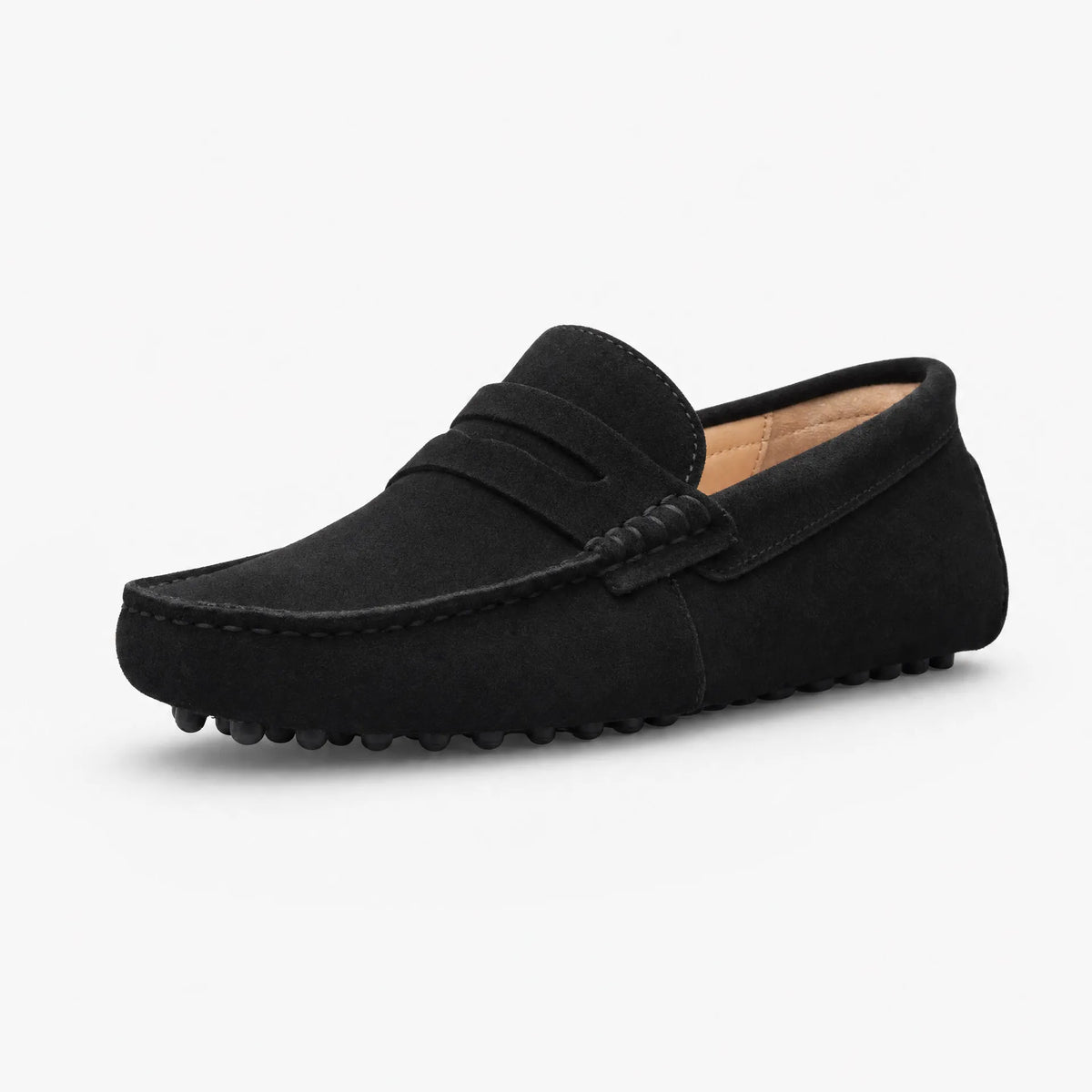 Gentry Morris Black / 35 Black Suede Penny Loafers Driving