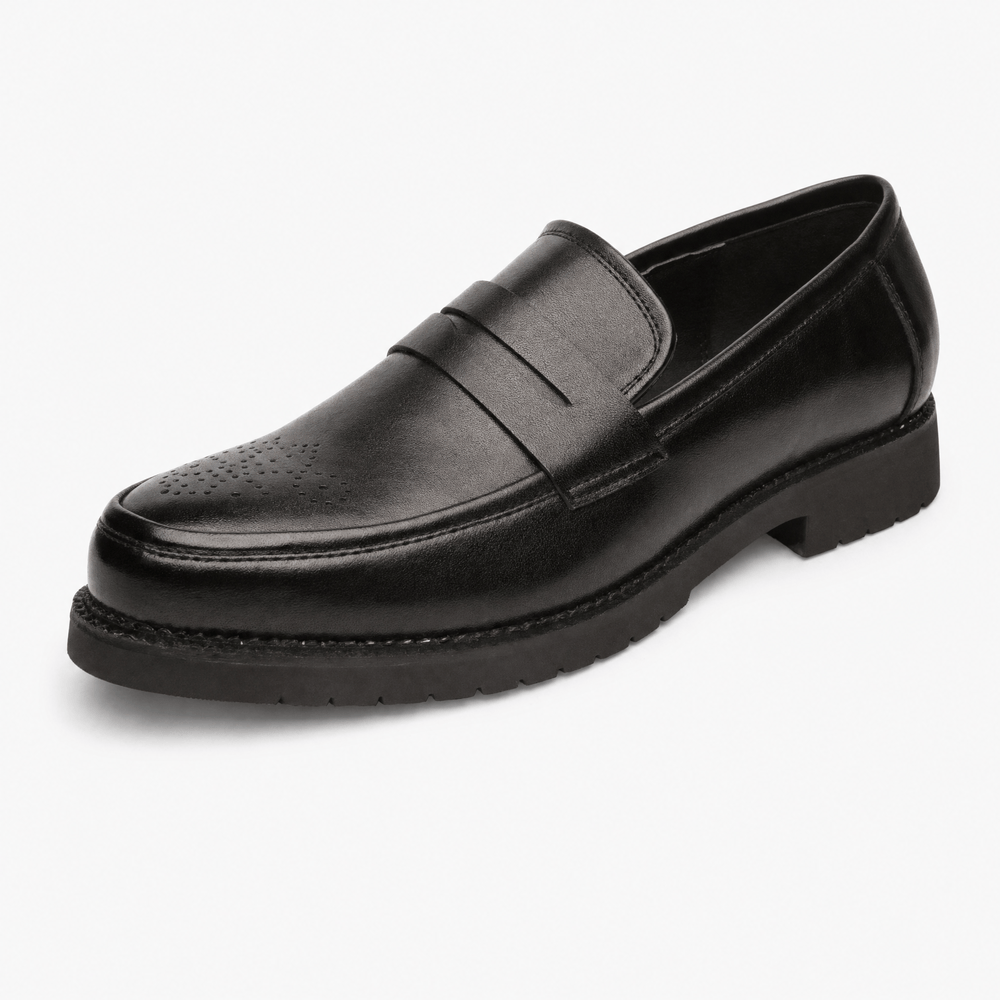 Gentry Morris Black / 38 Black Chunky Penny Loafers Brogue