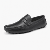 Gentry Morris Black / 38 Black Pebbled Mens Loafers Driving