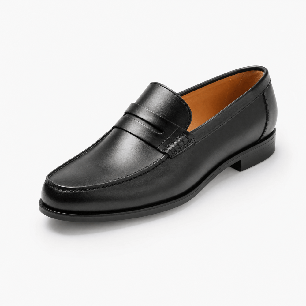Gentry Morris Black / 38 Black Penny Loafers Heeled Block