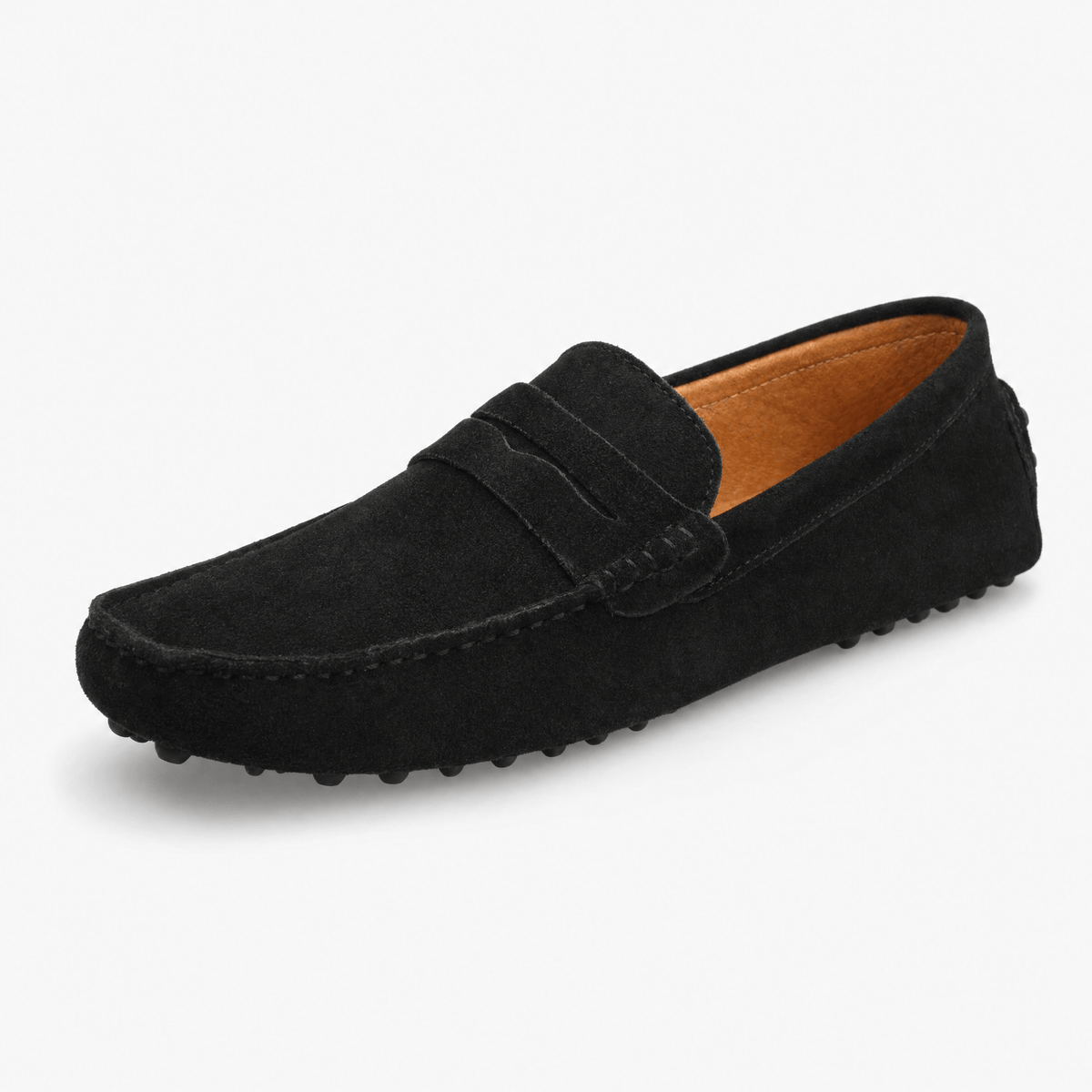 Gentry Morris Black / 38 Black Penny Suede Loafers