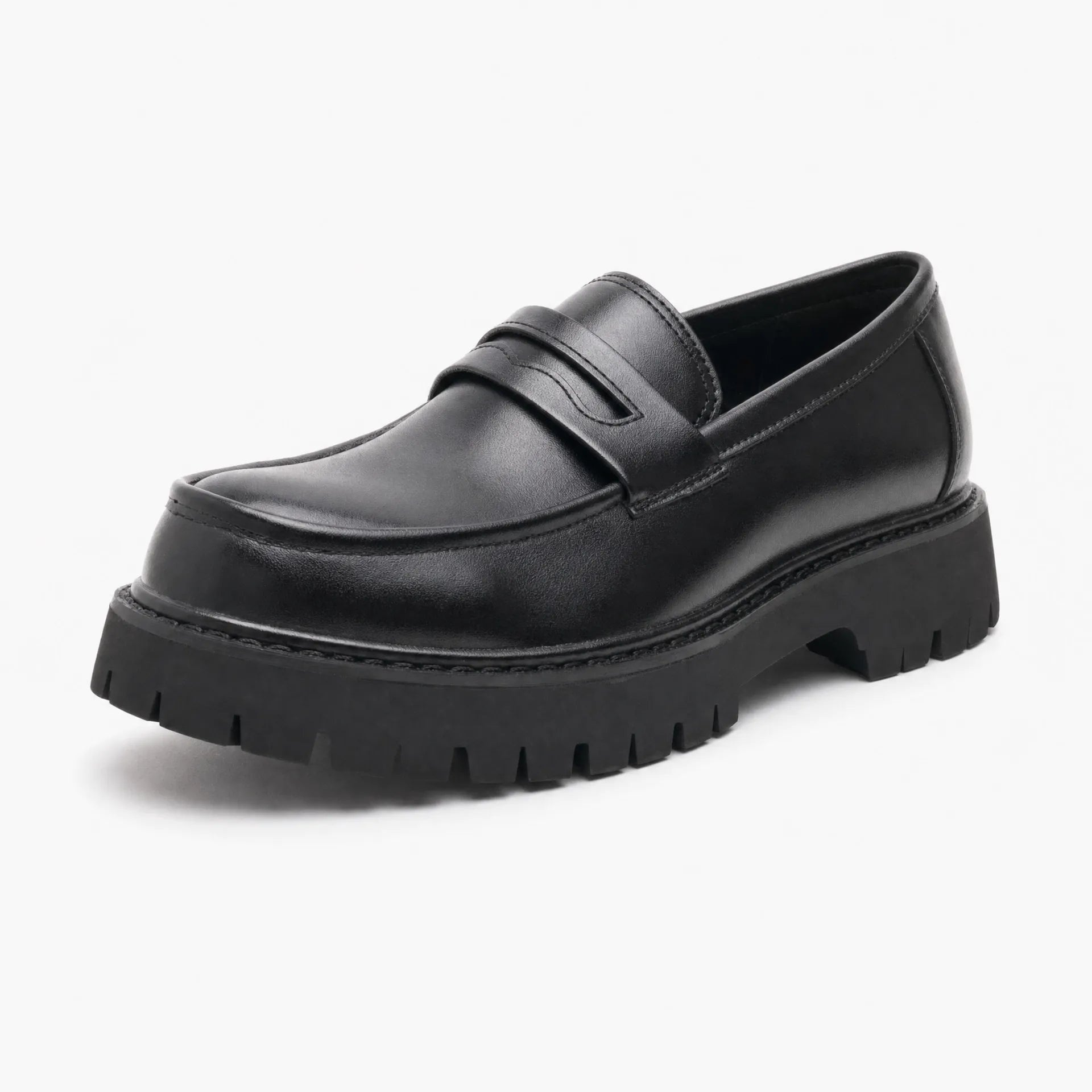 Gentry Morris Black / 38 Black Platform Loafers Mens Chunky