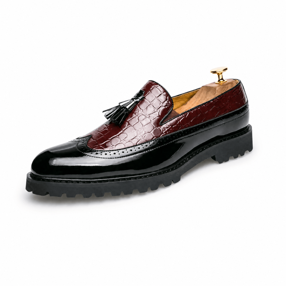 Gentry Morris Black / 38 Chunky Platform Tassel Loafers Brogue
