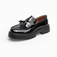 Gentry Morris Black / 38 Chunky Tassel Mens Loafers Sole
