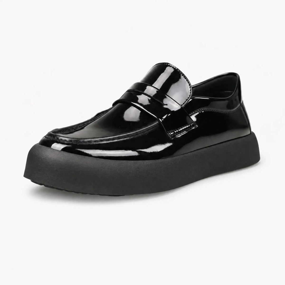 Gentry Morris Black / 5 Black Patent Platform Loafers Men
