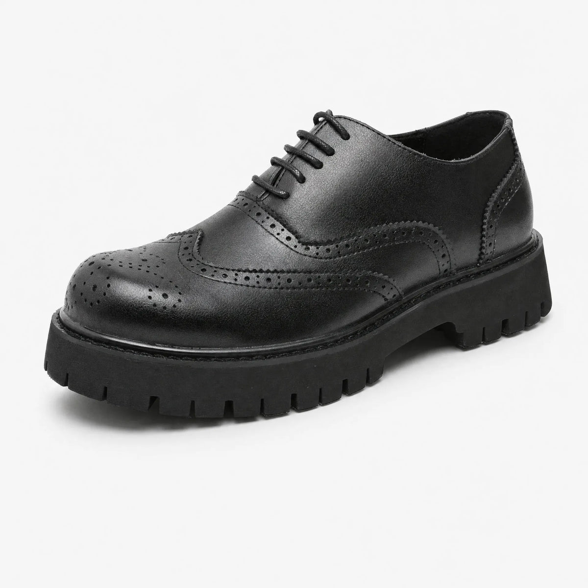 Gentry Morris Black / 5 Laced Platform Loafers Chunky Sole
