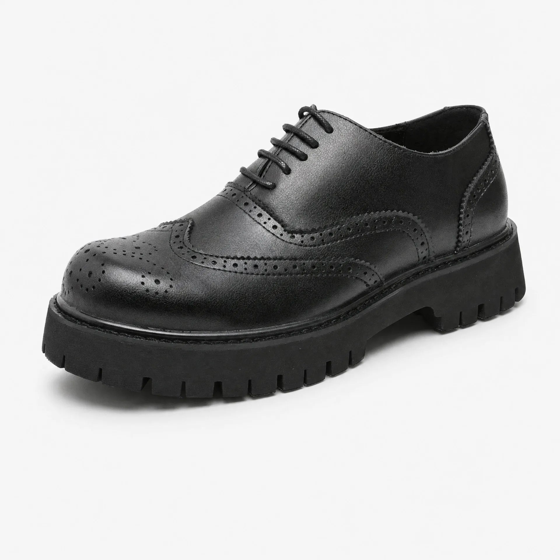 Gentry Morris Black / 5 Laced Platform Loafers Chunky Sole