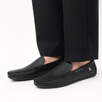 Gentry Morris Black Boat Leather Loafers
