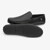 Gentry Morris Black Boat Leather Loafers