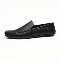 Gentry Morris Black Boat Leather Loafers