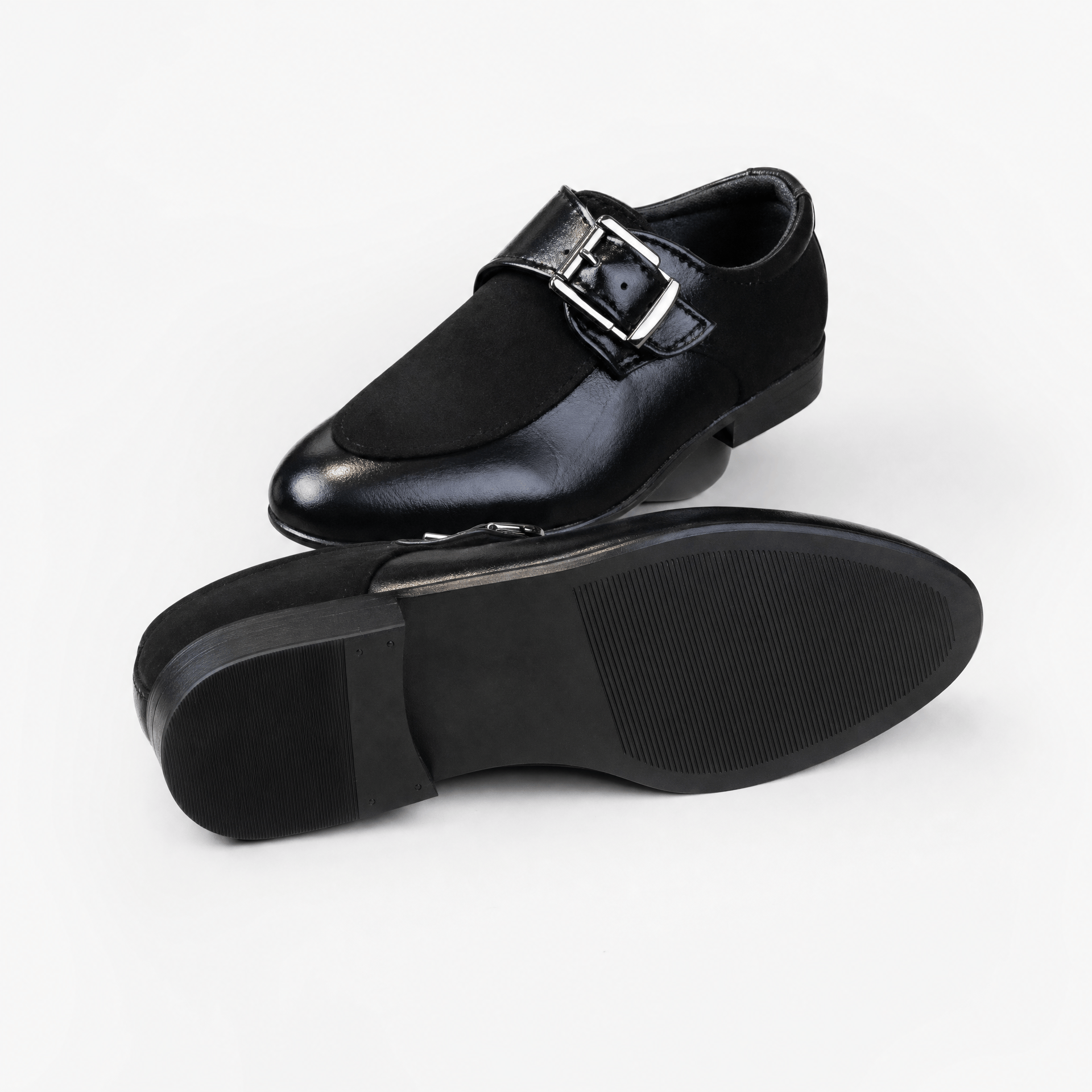 Gentry Morris Black Buckle Patent Loafers Boys