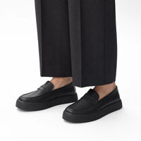 Gentry Morris Black Chunky Loafers Flat Sole