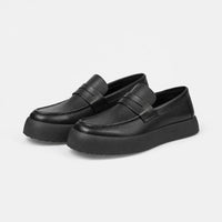 Gentry Morris Black Chunky Loafers Flat Sole
