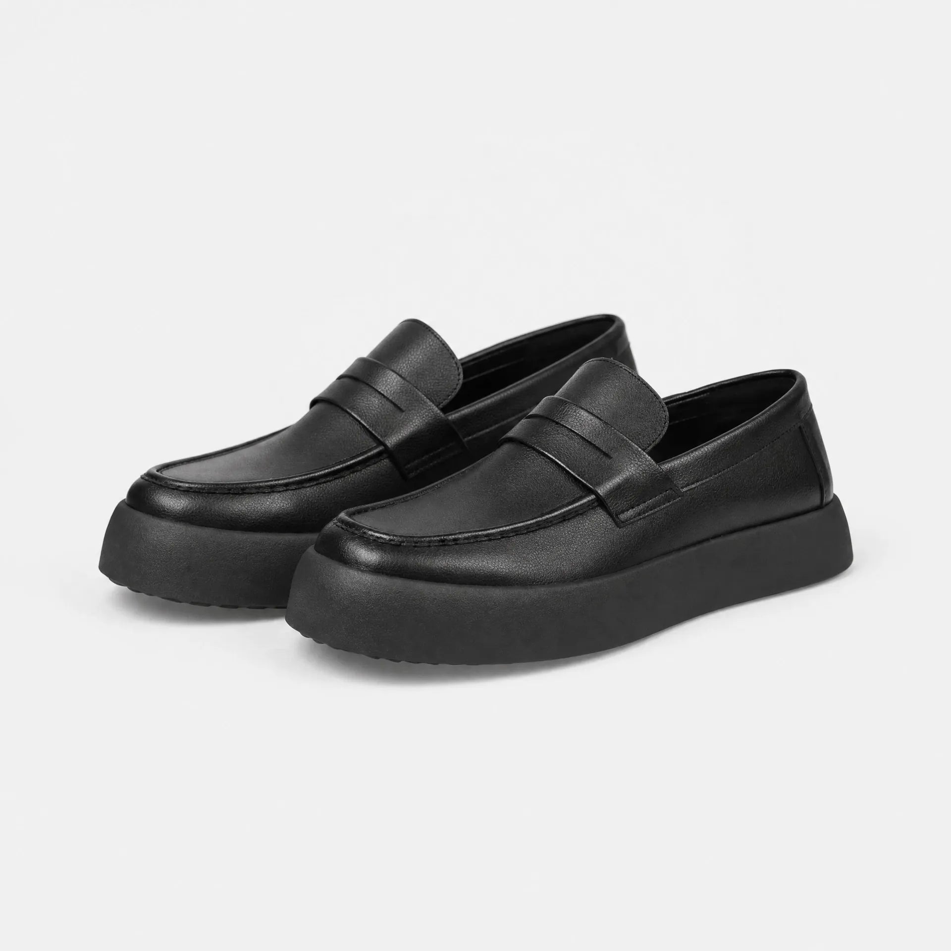Gentry Morris Black Chunky Loafers Flat Sole