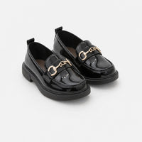 Gentry Morris Black Chunky Loafers Kids Chain