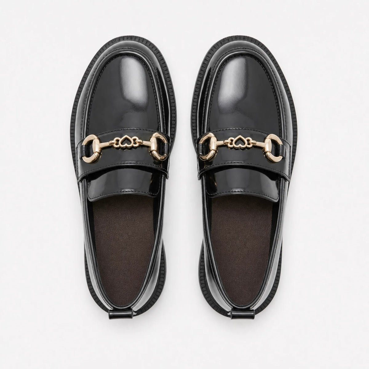 Gentry Morris Black Chunky Loafers Kids Chain