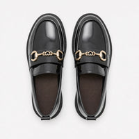 Gentry Morris Black Chunky Loafers Kids Chain