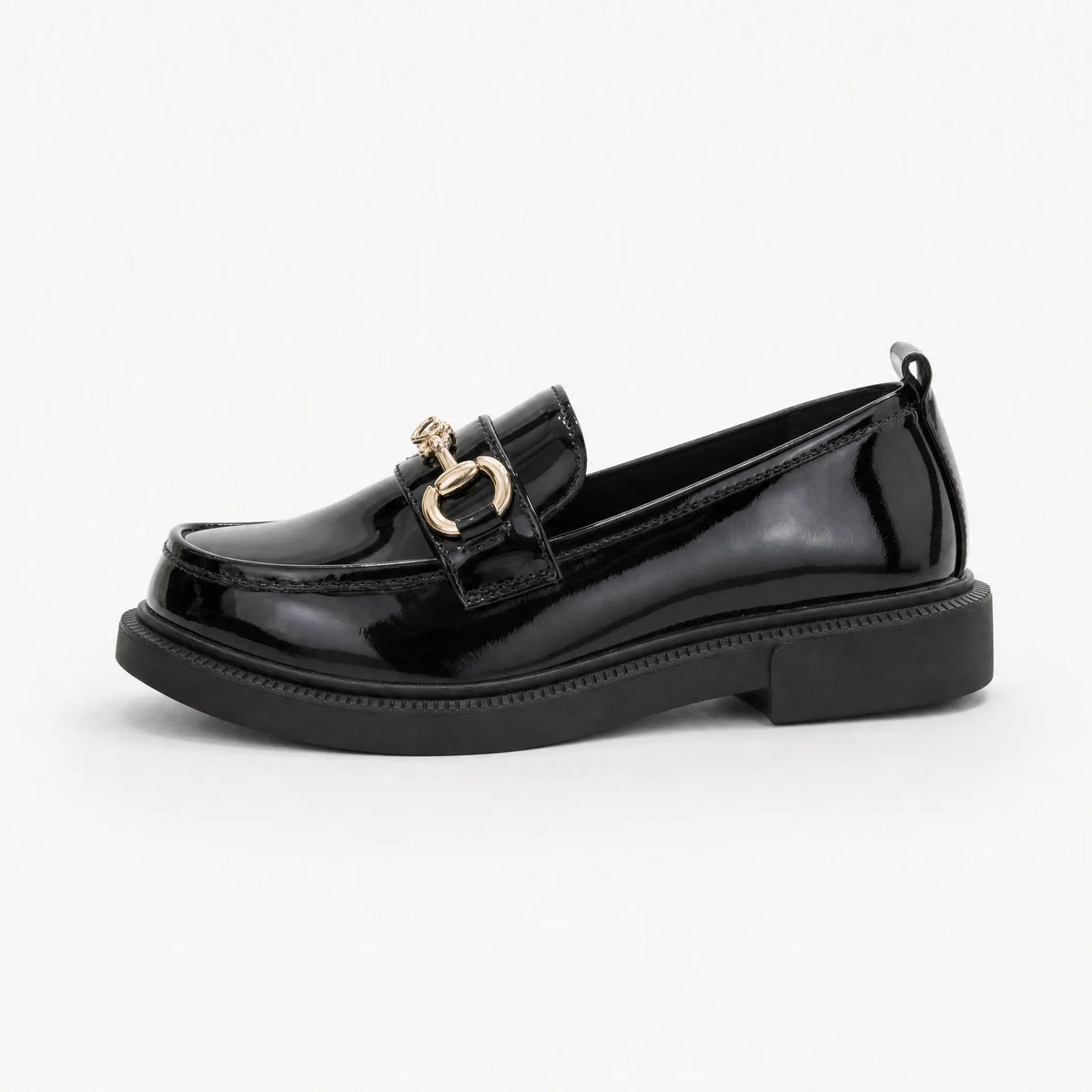 Gentry Morris Black Chunky Loafers Kids Chain