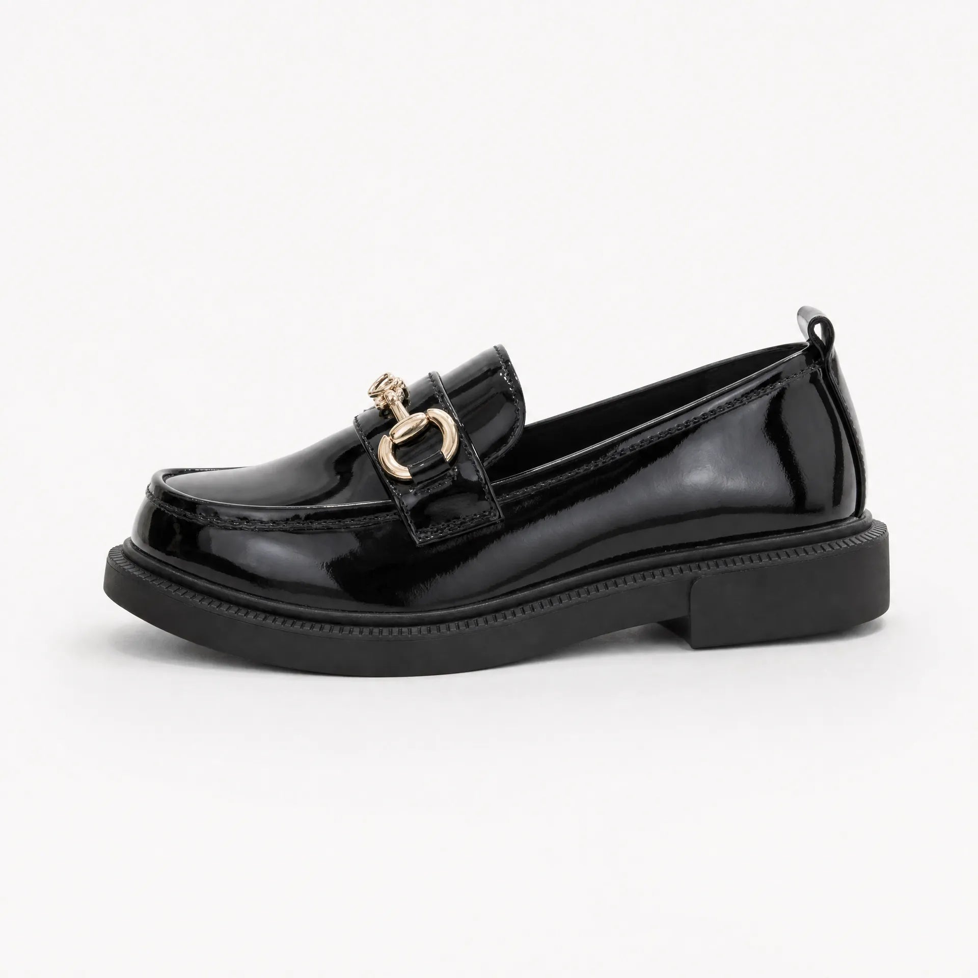 Gentry Morris Black Chunky Loafers Kids Chain