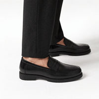 Gentry Morris Black Chunky Penny Loafers Brogue