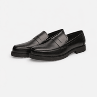 Gentry Morris Black Chunky Penny Loafers Brogue